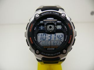 Casio Ae - 2000w 3199 World Time Led Herren Armbanduhr Watch 20 Atm Watch Bild
