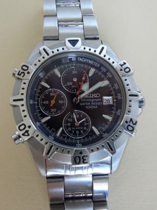 Armbanduhr Seiko Diver Mit Originalem Edelstahl - Armband Neuwertiger Uhr Bild