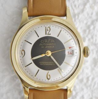 Orfa Armbanduhr Automatic V.  1960,  Unbenutzt,  Mit Rechnungskopie Bild
