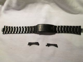 Seiko Uhren Armband Diver Taucheruhr Chronograph Black Steel Style Vintage 20mm Bild