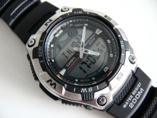 Casio Aqw - 100 5028 Mondphasen Gezeitengrafik Herren Armbanduhr Watch Bild