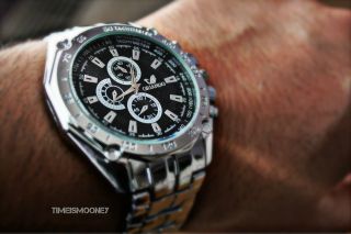 Herrenuhr Edelstahl Armband Uhr Geschenk Quarzuhr Uhren Wrist Watch Geschenk Bild
