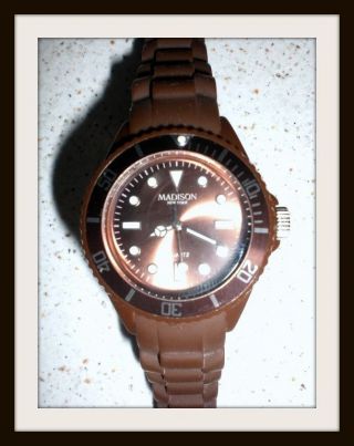 Madison York Time Silikonuhr Braun Armbanduhr Silikon Watch Quarzuhr Neuwert Bild