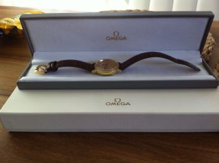 Omega Geneve Automatic Uhr Datum Krone Neues Omega Armband Vergoldet Bild