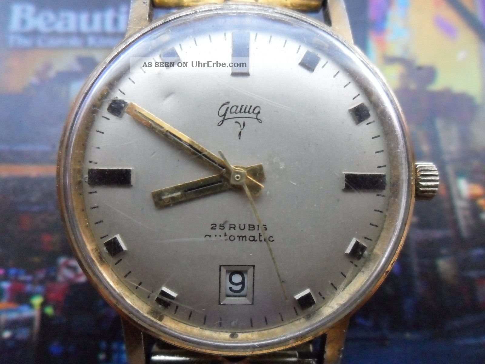 Vintage Gama Automatic Rar Selten Uhr 25 Rubis Vergoldet Armbanduhren Bild