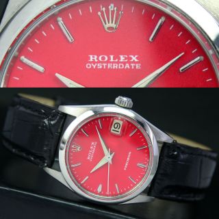 Anno 1964er Rolex Oysterdate Handaufzug Stahl Damen / Unisex Uhr Watch Ref 6466 Bild