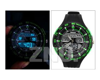 Herrenuhr Armbanduhr Grün Sportuhr Uhren Alarm Quartz Uhr Watch Led Lcd Licht Bild