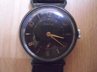 Herrenuhr Pobeda Handaufzug Alte Russische Uhr,  Läuft Bild