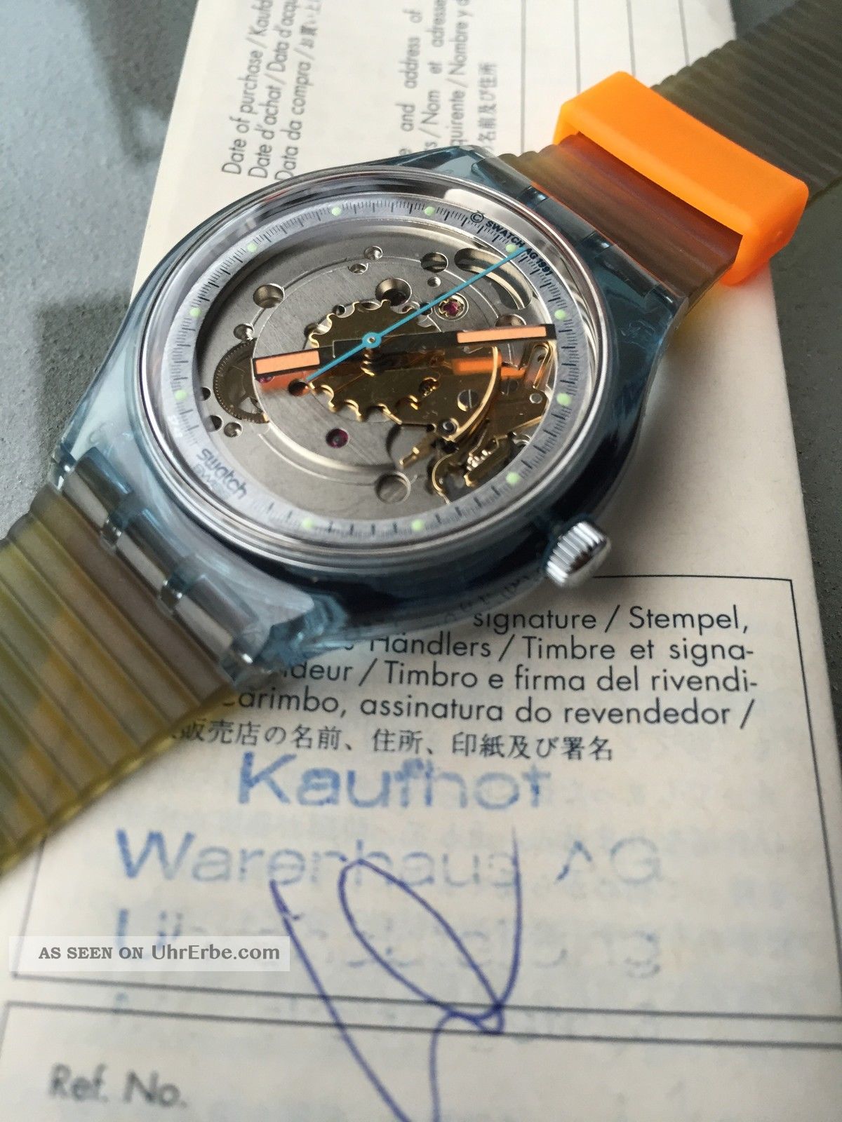 Swatch Automatic Blue Matic (san100) - Ovp Mit Stempel Von 1991 (1 