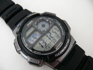 Casio Ae - 1000w 3198 World Time Led Herren Armbanduhr Watch 10 Atm Watch Bild