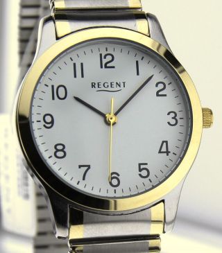 Armbanduhr Regent Bicolor - Mineralglas - Mit Edelstahl Zugband - Vergoldet Bild