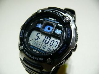 Casio Ae - 2000w 3199 Herren World Time Led Armbanduhr Watch 20 Atm Watch Bild