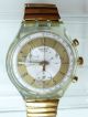 Scg100 Scg101 Swatch Damenuhr Herrenuhr Chrono Golden Globe 1993 Armbanduhren Bild 2