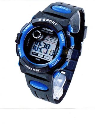 Top - Sport - Armbanduhr - Edelstahl - Digital - Alarm - Stop - Licht - Kautschuk - Armband Bild