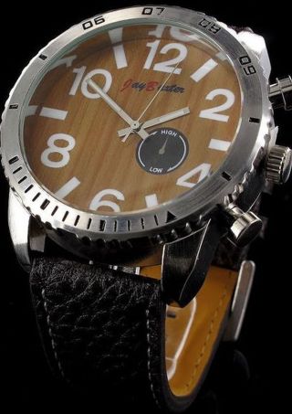Xxl Uhr Herrenarmbanduhr Leder Armband Mit Dornschließe Quartz Uhrwerk Bild
