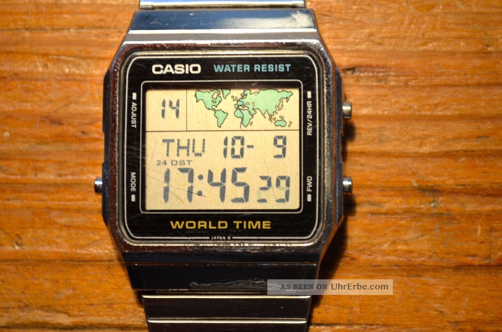Casio World Time Uhr Vintage Retro Lcd 80er Jahre