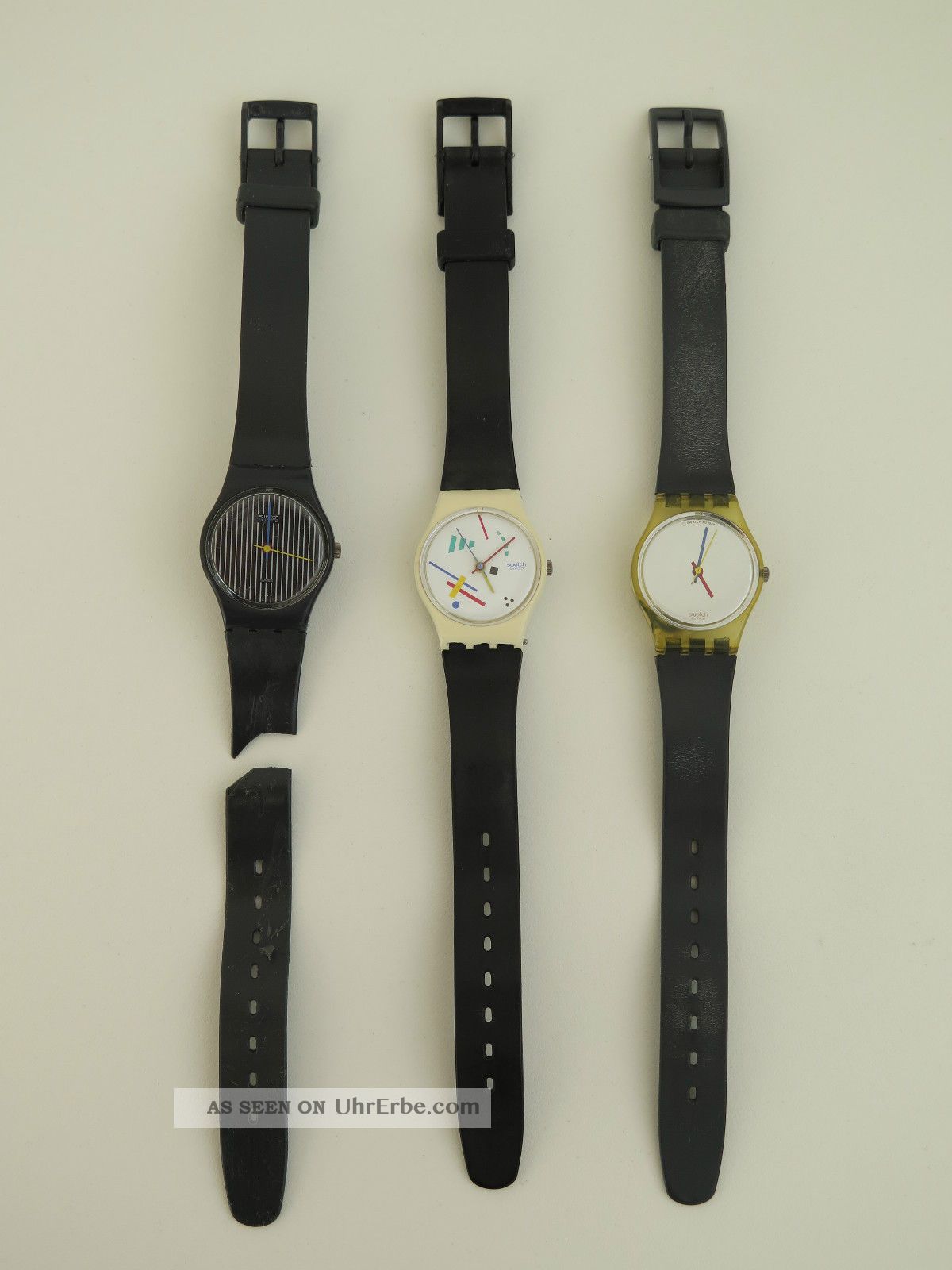 3x Swatch Damenuhr U.  A.  Miss Channel Nr.  La100 1984 Vasily Lw111 1986 Sehr Alt Armbanduhren Bild