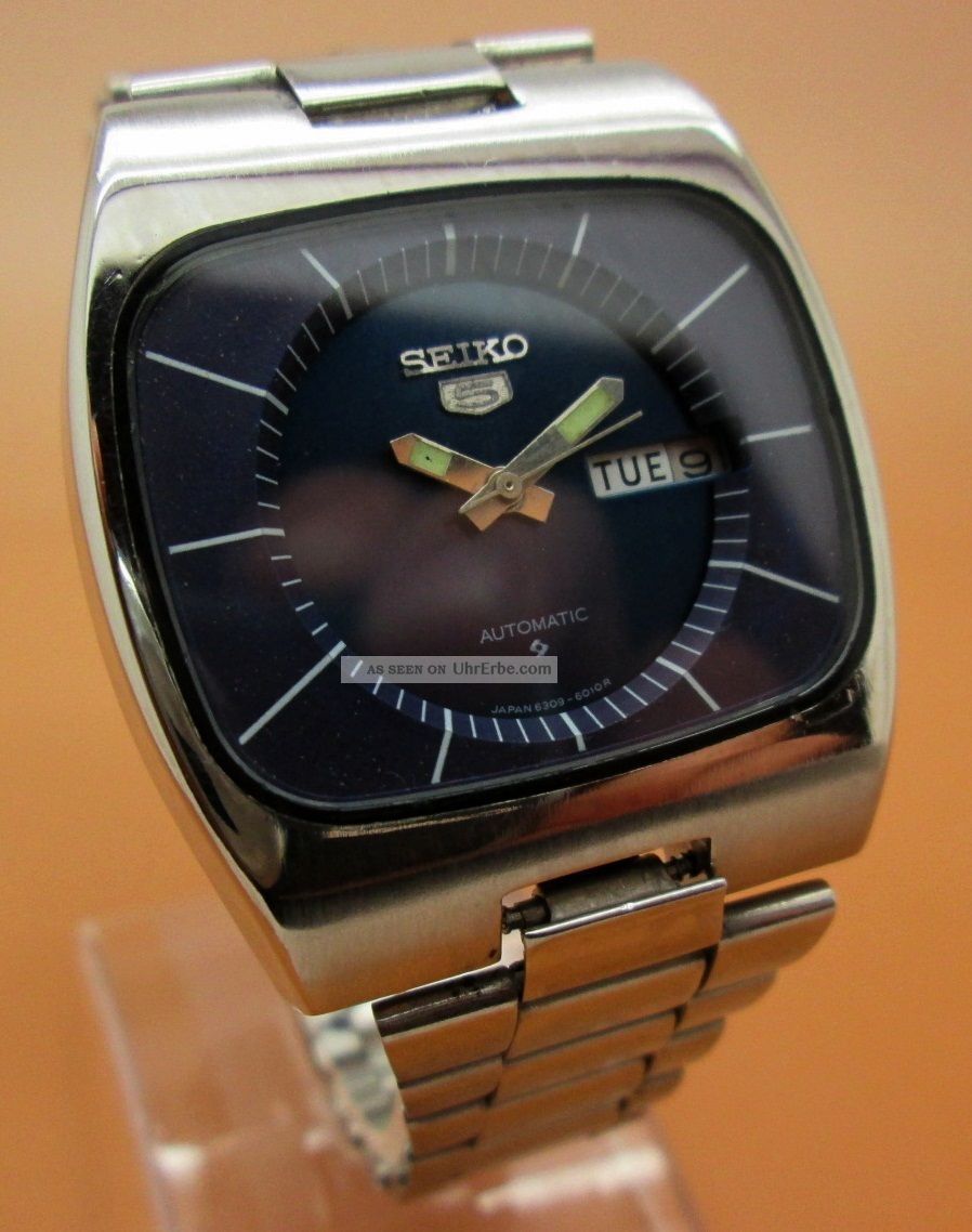 Seiko 5 Square Tv 6309 601a Automatik Uhr Datum Taganzeige seiko-5-square-tv-6309-601a-automatik-uhr-datum-taganzeige
