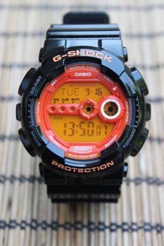 Armbanduhr Casio G - Shock Gd - 100hc Herren Quarz 20bar Digital Schwarz Orange Bild