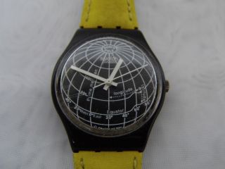 Swatch Gent Standart Uhr Armbanduhr Mit Gebrauchsspuren Armband Gelb Bild
