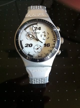Swatch Uhr Irony Chrono Chronograph Selten Sammlerstück Armbanduhr Top Neuwertig Bild