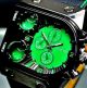 Schwarz / Gruene Uhr Animoo Xxl Armbanduhr Quartz Designer Herrenuhr Armbanduhren Bild 1