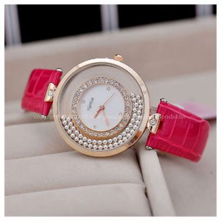 Damenuhr Armbanduhr Quarzuhr Diamanten Schmuckuhr Pink Uhm - Qe - 04 Bild