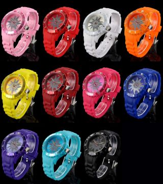 Nele Fortados Silikonuhr Armbanduhr Edelweiss 3 Atm Uhrwerk Pc21 Colorful Trend Bild