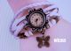 Armbanduhr Rund Modisch Damen Vintage Retro Quartz Analog Schmetterling Anhänger Armbanduhren Bild 10