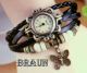 Armbanduhr Rund Modisch Damen Vintage Retro Quartz Analog Schmetterling Anhänger Armbanduhren Bild 15