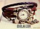 Armbanduhr Rund Modisch Damen Vintage Retro Quartz Analog Schmetterling Anhänger Armbanduhren Bild 16