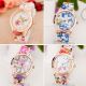 Mode Armbanduhren Neues Blumendesing Frau Silikon Quarz Uhr 4 Farben Hot Armbanduhren Bild 1