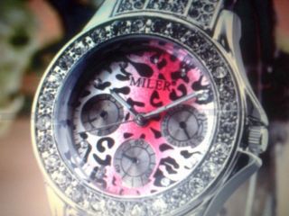 Damen Armbanduhr Leopard Weiß/braun Bild