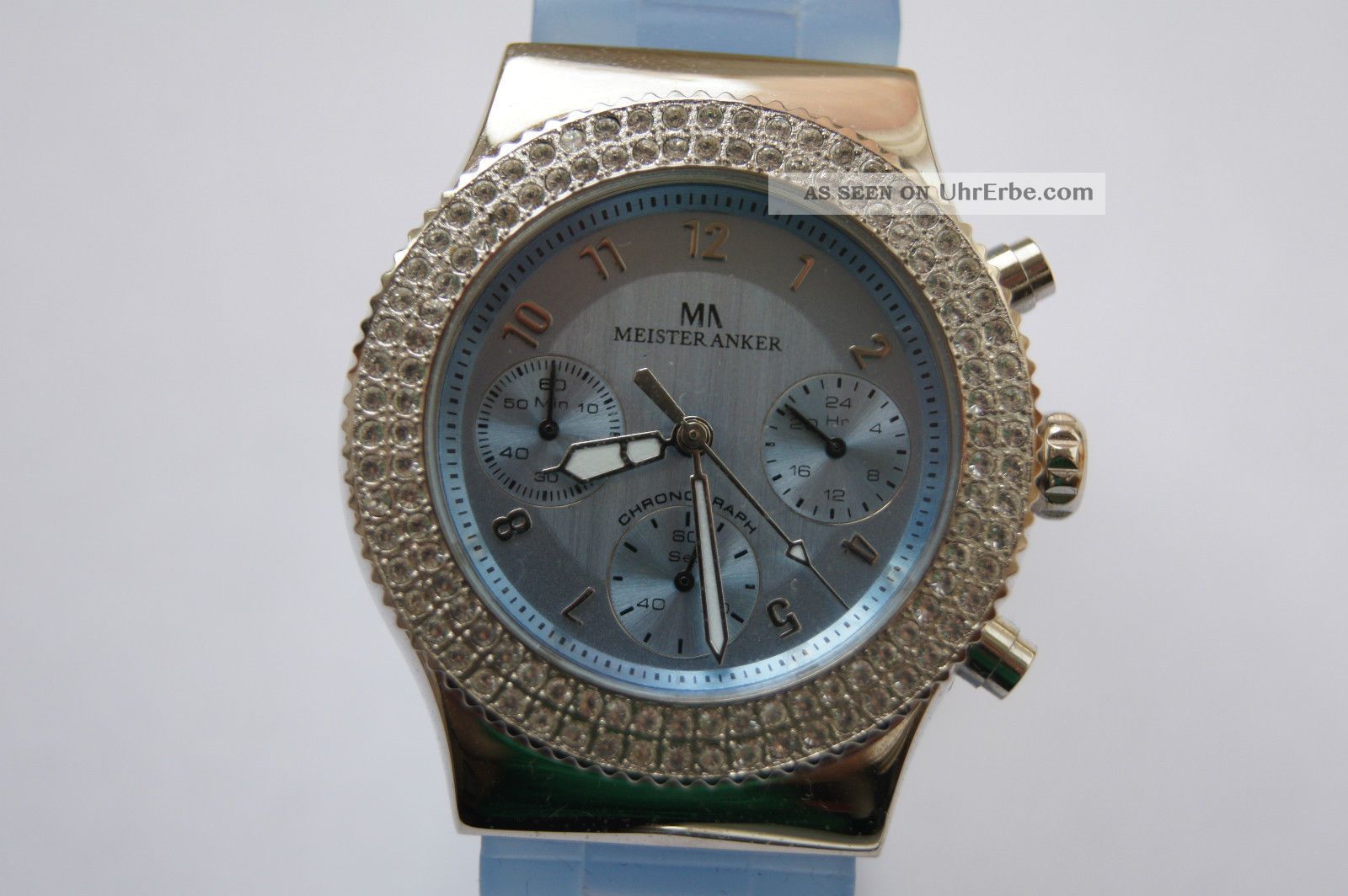 Meister Anker Damenuhr Uhr Glamour Mit Mit Strass Hellblau Armbanduhren Bild
