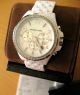 Michael Kors Uhr Mk5489 Damenuhr Chrono Xxl Weiß - Silber Armbanduhren Bild 2