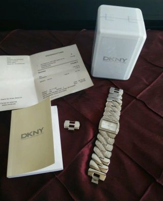 Dkny Donna Karan York Edelstahl Uhr Damenuhr Wie Kaum Getragen Np 174€ Bild