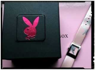 Uhr Playboy Bunny Rosa Chic Box Damen Logo Leder Hase Bild