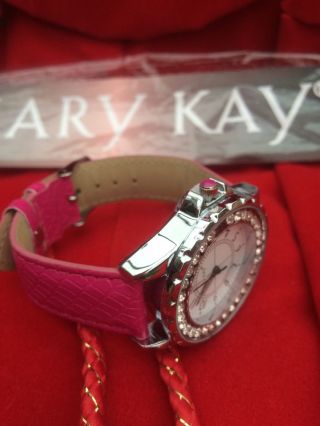 Mary Kay Armbanduhr Mit Strass Kristallen Lederarmband Quarz Bild