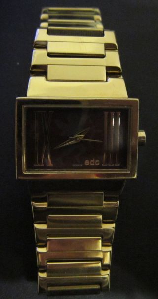 Armbanduhr Gold Mit Batterie Von Esprit Braunes Ziffernblatt Mit Engel,  Uhr Geht Bild