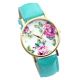 Retro Vintage Rosen Blume Damen Armbanduhr Lederarmband Basel - Stil Quarzuhr Armbanduhren Bild 4