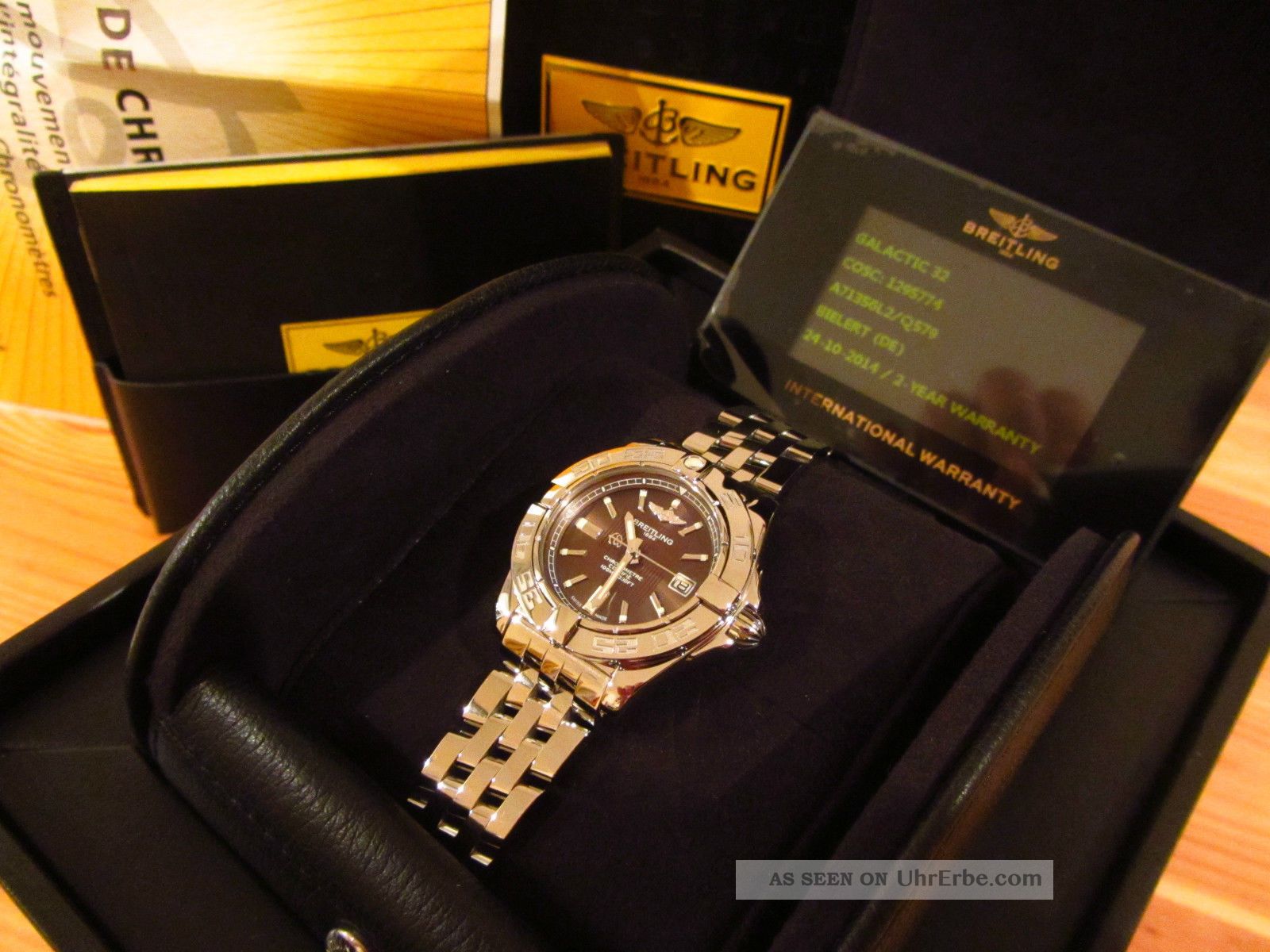 Breitling Galactic 32 Chronometer Damenuhr Stahl / Ziffernblatt In Solar - Bronze Armbanduhren Bild