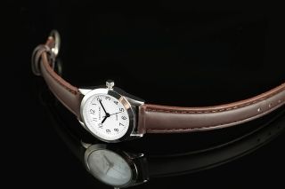 Neue Excellanc Quarz Damenuhr Braun/weiß Leder Armbanduhr - Incl.  Ersatzbatterie Bild