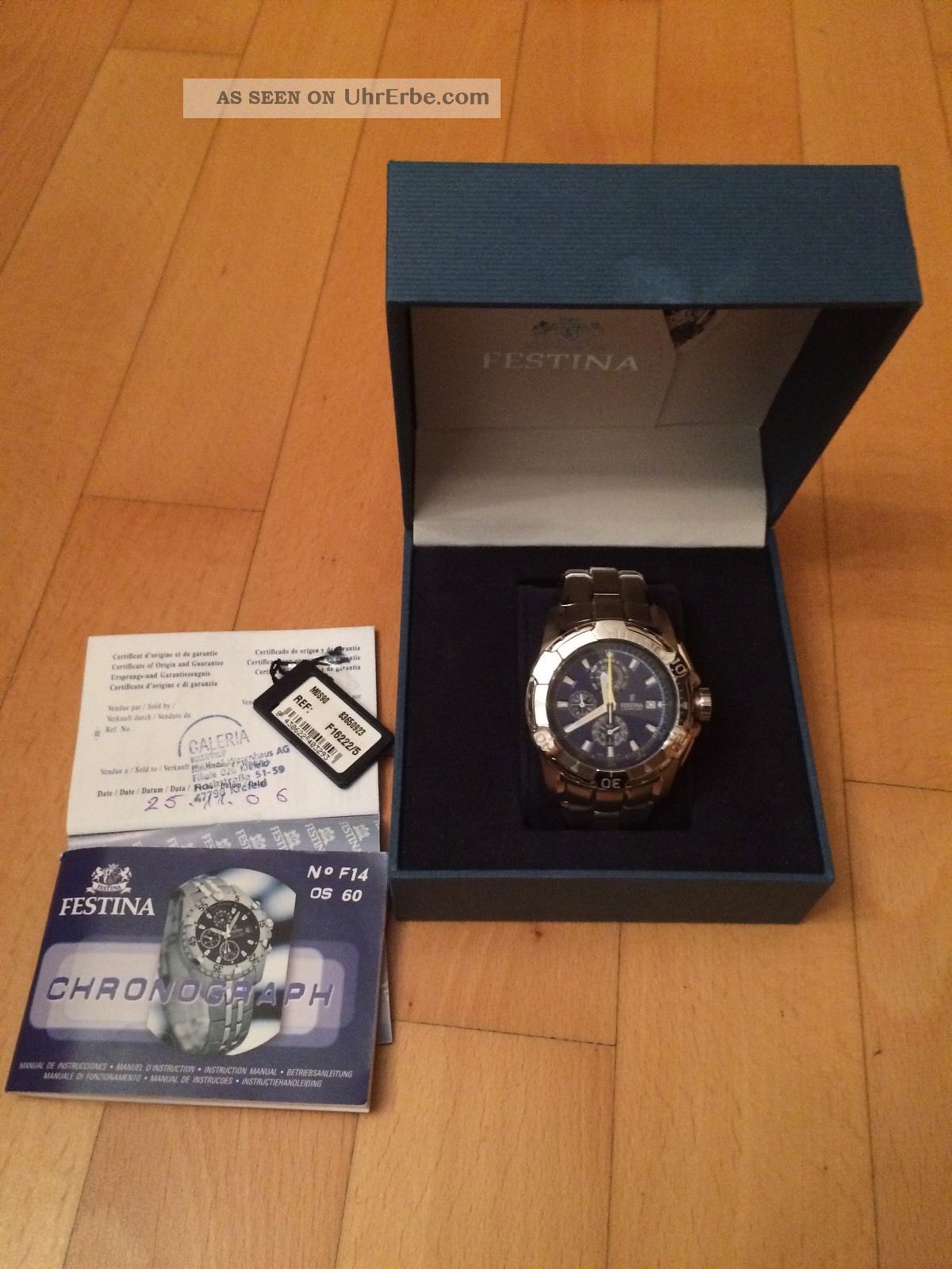 Festina Chrono Bike F16222 Blau Modell 2006 Tour De France 2x Getragen Armbanduhren Bild