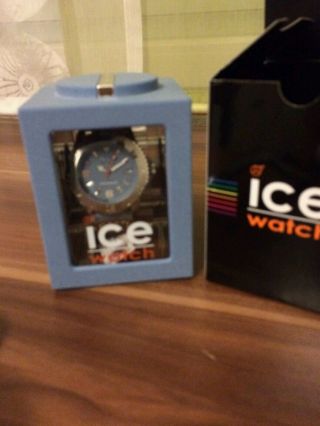 Ice Watch Style Denim Silber Armbanduhr Big Uhr Leder Damen Herren Bild