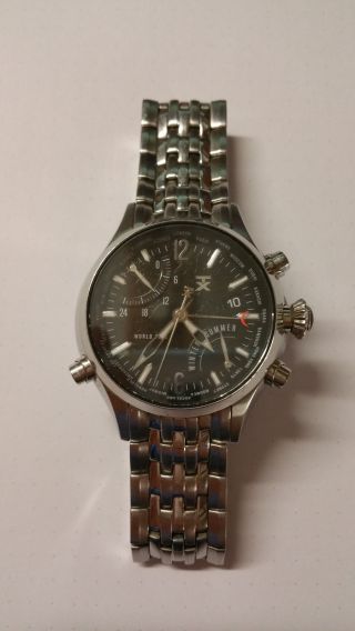 Timex World Time Stainless Steel Armbanduhr Für Herren (t2n943) Bild