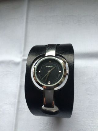 Fossil F2 Es1984 Damen Armbanduhr Edelstahl - Leder Weihnachtsgeschenk Bild