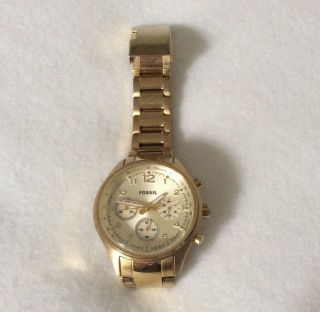 Fossil Uhr,  Damenuhr,  Chronograph,  Goldfarben Bild