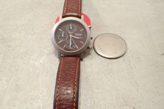 Boccia Titan Armbanduhr (chronograph) Mit Braunem Lederband Für Bastler Bild