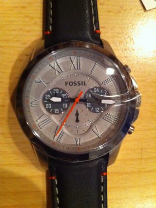 Fossil Fs 4886 Chronograph Leder Armband Herren Analog Uhr 4053858147577 Bild