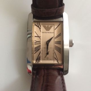 Armani Ar0155 Damen Herren Armband Uhr Braun Kroko Leder Bild